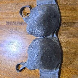 Cacique Women 46DD Gray Modern Lace Underwire Padded‎ Lightweight Bra